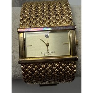 Anne Klein Diamond 10/7346 New Battery Ladies Watch 31MM 6.5" MSRP $75 Gold Tone